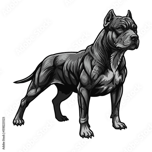 Pitbull Beast – Alpha Dog Power Art Vector
