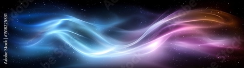 Abstract swirling colors in dark space