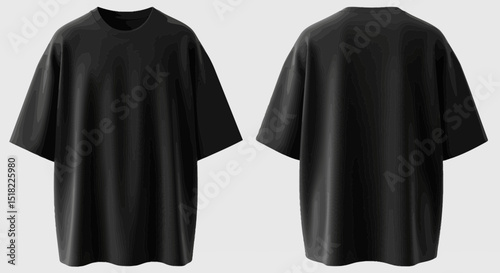 Dropshoulder Comfortable and Stylish Black T-Shirt mockup 