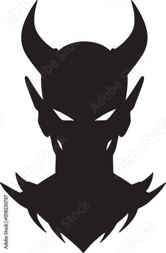 Silhouette of a Devil's Head Dark, Mysterious, and Symbolic Illustration