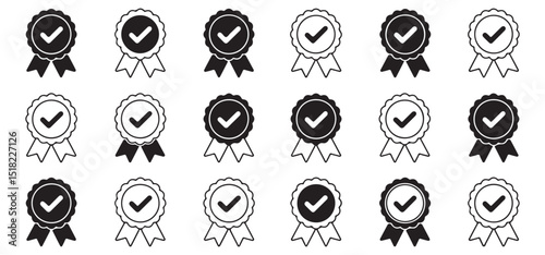 Achievement Icons – Various Award and Ribbon Symbols Representing Success, Excellence, and Recognition