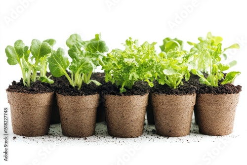 Vegetable Seeds Being Planted in a Garden Isolated on White Background, Depth of Field