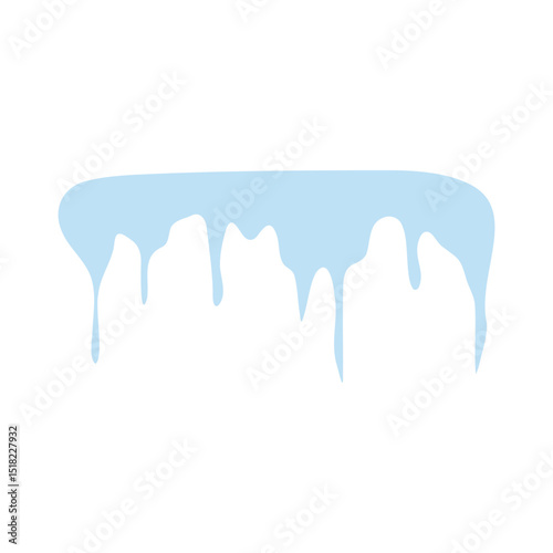 Snow Caps and Hanging Frozen Icicles Vector Silhouette