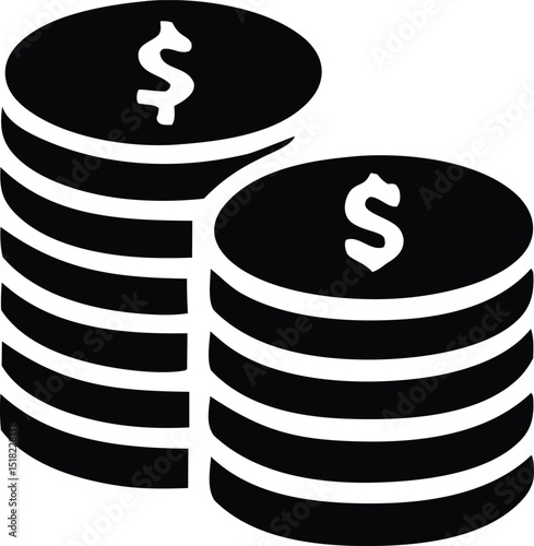 Stacks of coins representing financial wealth and savings