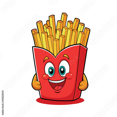 French Fries Vector Clipart Fast Food, Snack, and Fry Box Illustration