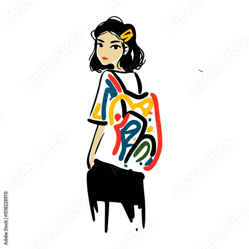 girl ,white bg