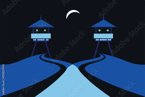 house in the moonlight background