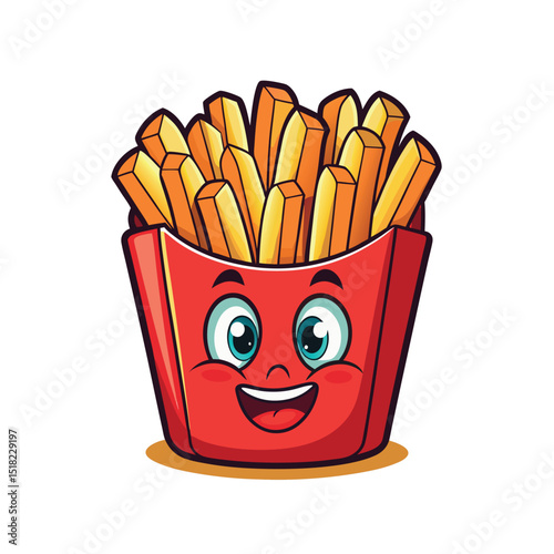French Fries Vector Clipart Fast Food, Snack, and Fry Box Illustration