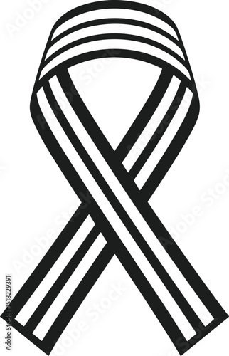 Awareness Ribbon Silhouette Vector – Support and Charity Symbol Design