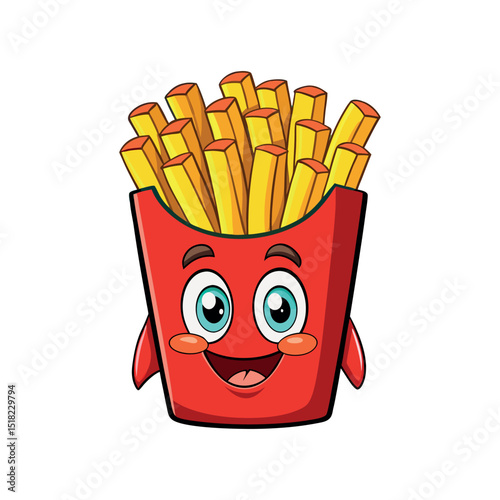 French Fries Vector Clipart Fast Food, Snack, and Fry Box Illustration
