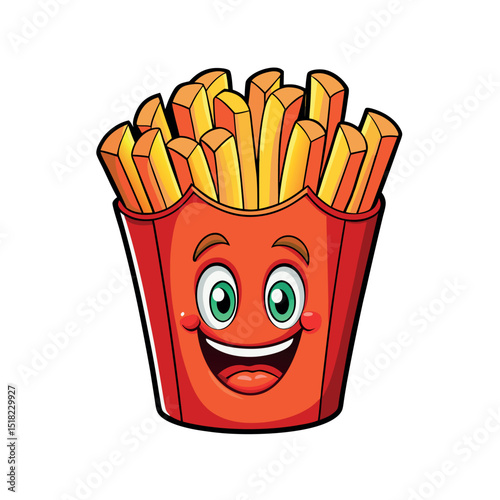 French Fries Vector Clipart Fast Food, Snack, and Fry Box Illustration