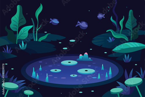 underwater world in the night