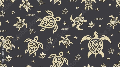 Turtle Seamless Pattern Background. Turtle illustration pattern. Turtle, background. Perfect for fabrics, textile, wallpaper, decor. 