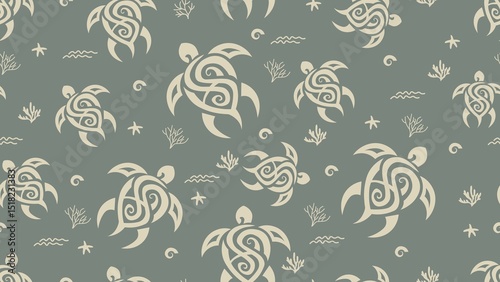 Turtle Seamless Pattern Background. Turtle illustration pattern. Turtle, background. Perfect for fabrics, textile, wallpaper, decor. 