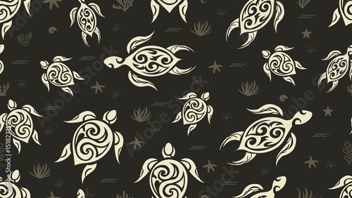 Turtle Seamless Pattern Background. Turtle illustration pattern. Turtle, background. Perfect for fabrics, textile, wallpaper, decor. 