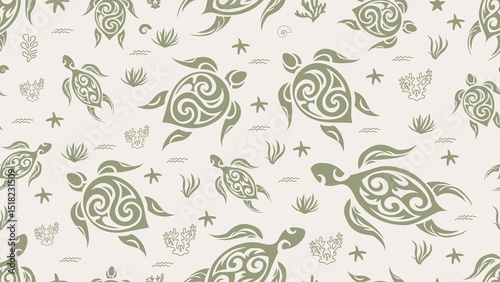 Turtle Seamless Pattern Background. Turtle illustration pattern. Turtle, background. Perfect for fabrics, textile, wallpaper, decor. 