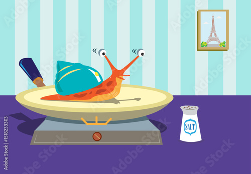 Snail Escargot Appetizer. French Cuisine.