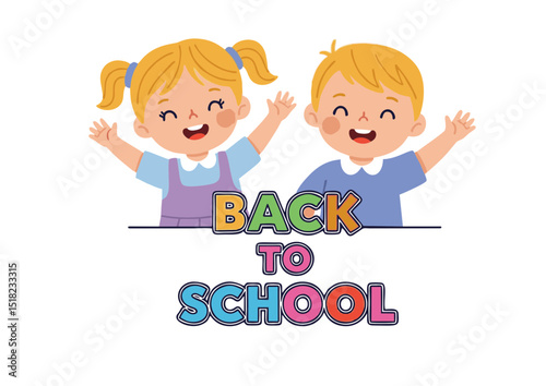 Back to School Happy Kids Excited for New School Year, Education, Learning, Friendship, and Classroom Adventures