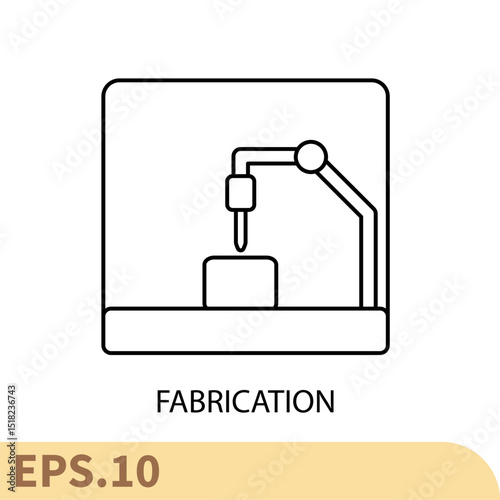 fabrication line icons  symbol vector elements for infographic web