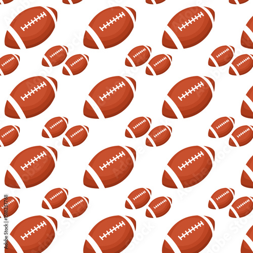 Rugby ball seamless pattern vector. Vector illustration of rugby ball background