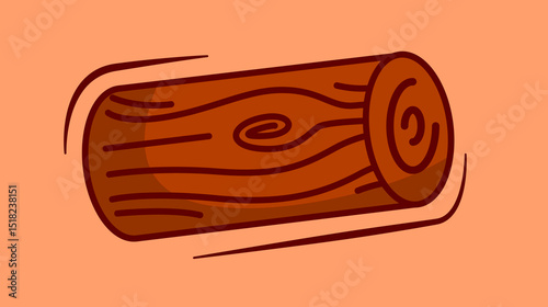 wood color cartoon icon vector and pieces of wood that have been cut into pieces