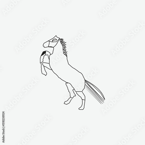 Black horse design icon vector logo design