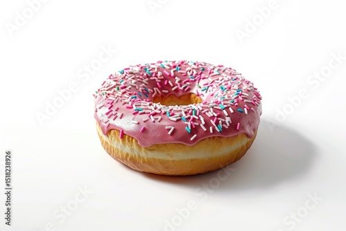 High Detail Picture of Donut Isolated on White Background