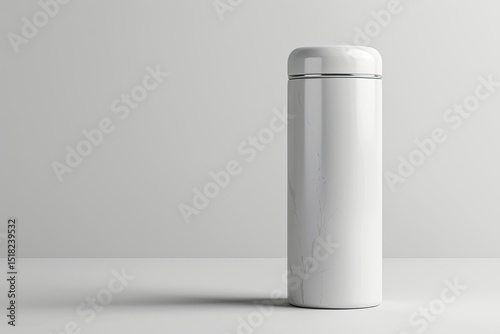 Ultra Hd Picture of White Empty Stainless Thermo Bottle Mock Up with Space
