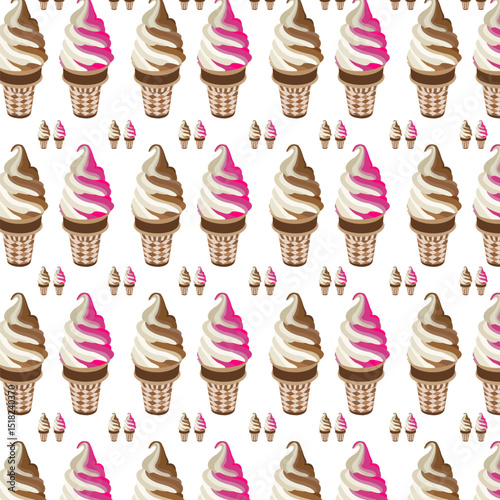 Ice cream seamless pattern vector. Ice cream background illustration vector