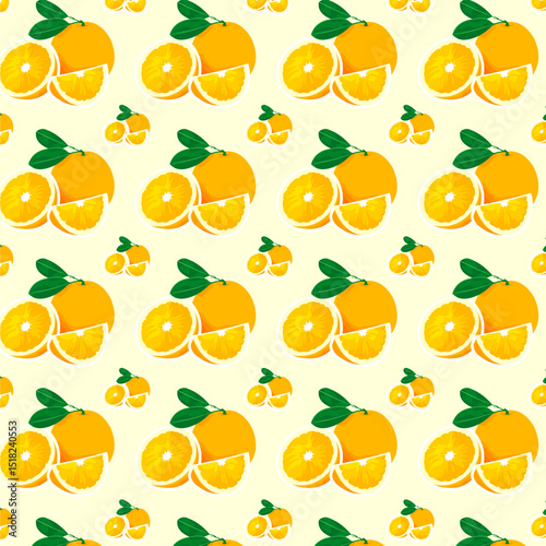 Orange fruit seamless pattern vector. Orange fruit background illustration vector