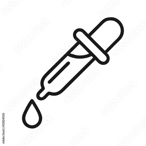 Dropper icon in minimalist style on transparent background