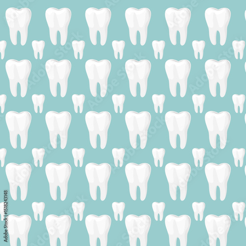 Vector seamless pattern of teeth. Vector illustration of teeth background