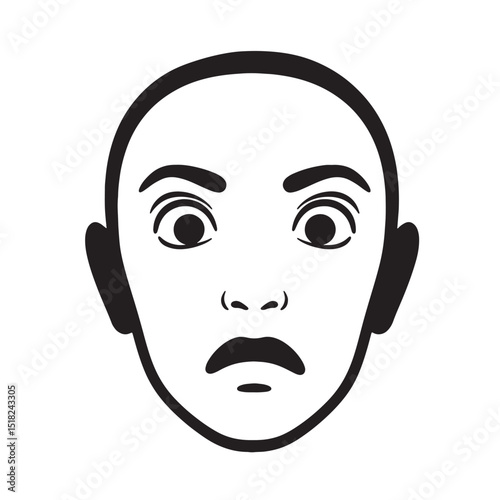 Angry Face Icon Vector Illustration of a Furious Expression