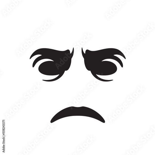 Angry Face Illustration Vector Graphic of a Furious Expression