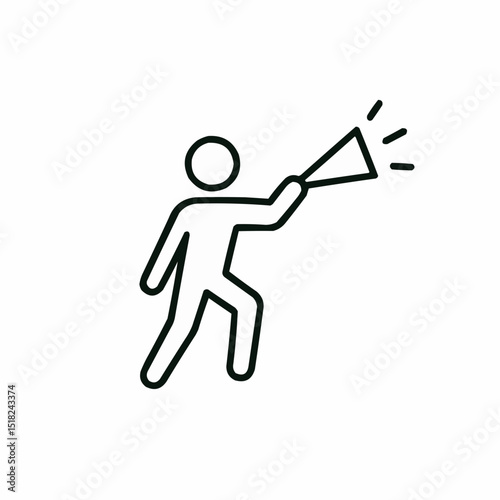 Outlined person carrying light beam — visionary or initiator.