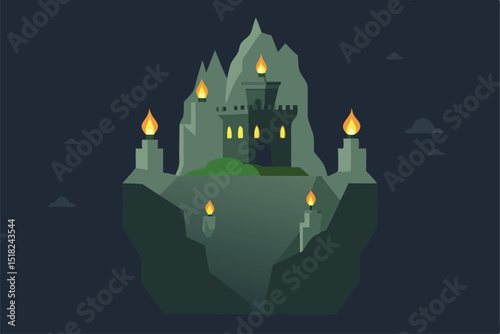 castle in the night background