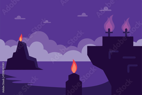 castle and moon background