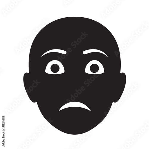 Worried Face Icon  A Simple Vector Illustration of Anxiety and Concern