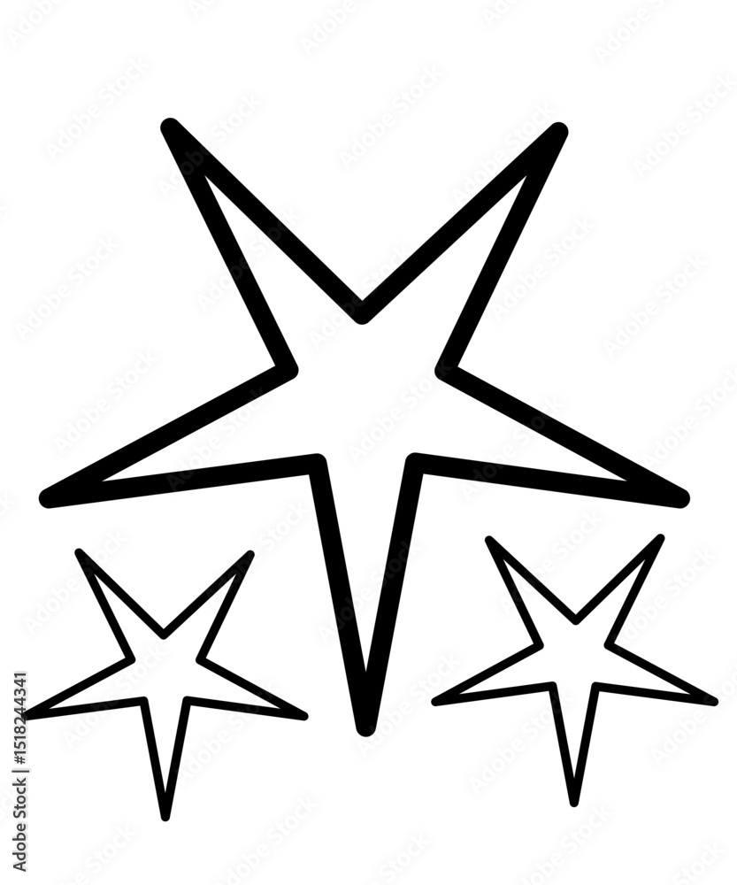 Fototapeta premium Star clip art design on plain white transparent isolated background for card, shirt, hoodie, sweatshirt, apparel, card, tag, mug, icon, poster or badge