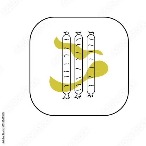 Logo and icon of sausage with sauce, suitable for logo or icon of fried sausage sales place