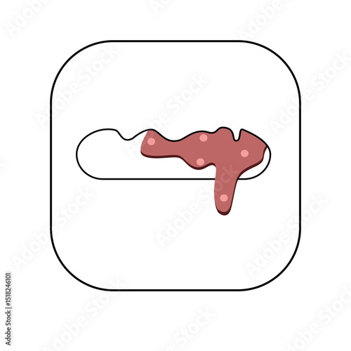 Logo and icon of sausage with sauce, suitable for logo or icon of fried sausage sales place