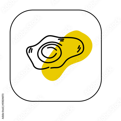 Logo and icon of omelette with plate, food line logo with simple concept, omelette, egg