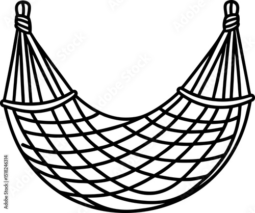 Hammock net illustration comfortable rope swing for relaxation, lounging and outdoor leisure