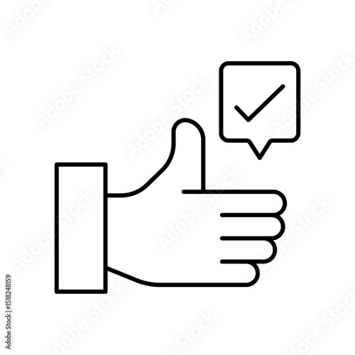 Like and Positive Reaction Line Icon