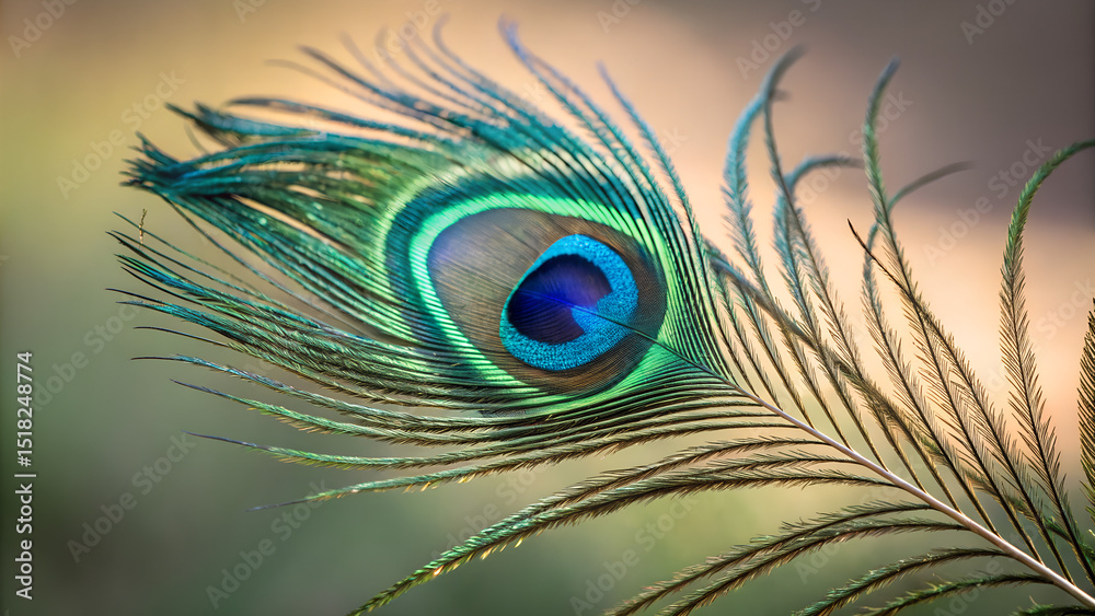 Obraz premium peacock feather close up
