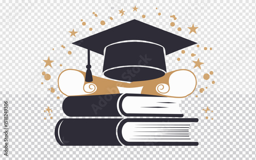 Graduation Cap Books Diploma Education Success Achievement Knowledge Learning Academic Graduation Ceremony University College School Student Smart Wise Brilliant Scholar Education Degree Diploma      