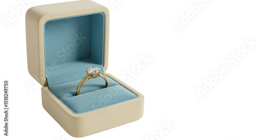 Wallpaper Mural Isolated Diamond Ring in Beige Box Torontodigital.ca