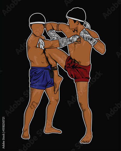 Boxer Fighting Illustration Vector Illustration