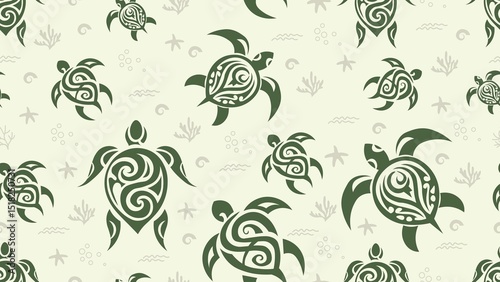 Turtle Seamless Pattern Background. Turtle illustration pattern. Turtle, background. Perfect for fabrics, textile, wallpaper, decor. 