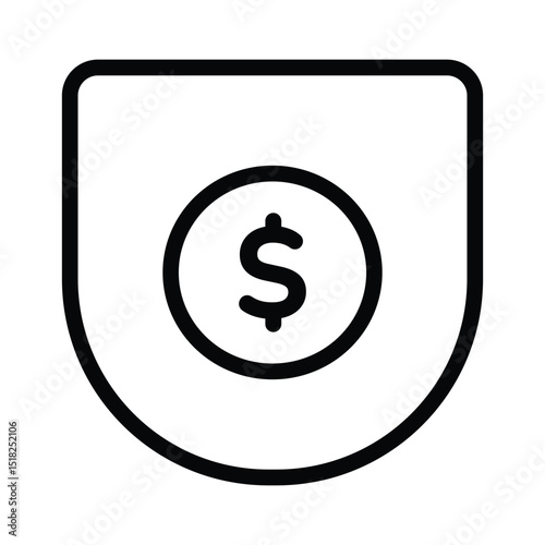 Shield with a dollar sign inside  perfect for financial security, business protection concepts, insurance, or investment related designs. Symbolic and impactful.